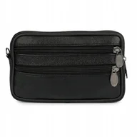 Nerki - Saszetka Męska Do Paska Na Telefon Portfel Skórzana Pojemna Czarna - miniaturka - grafika 1
