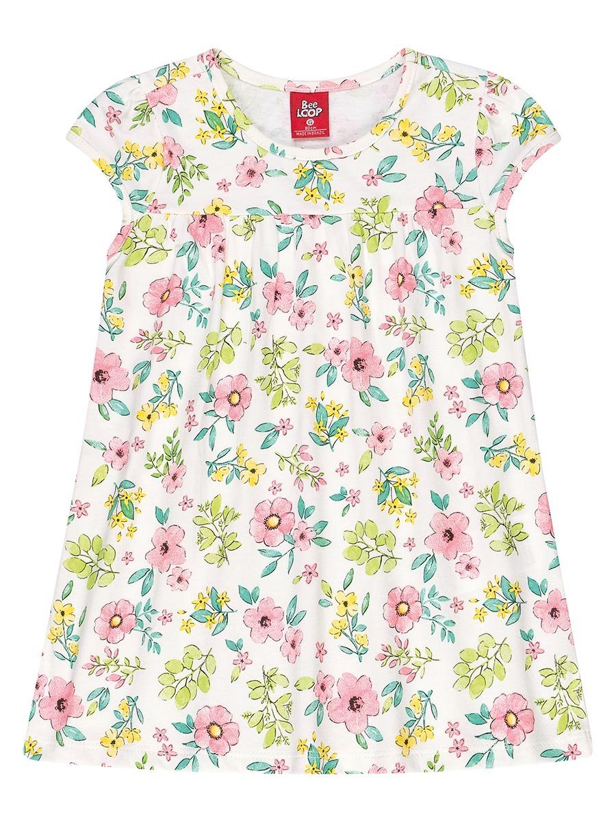 Dziewczęca sukienka w kwiaty biała Bee Loop r.68