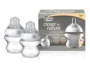 Smoczki do butelek - Tommee Tippee Butelka antykolkowa Close to Nature 150ml (x2) + smoczek, nakrętka i nasadka - miniaturka - grafika 1