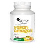 Witaminy i minerały - Aliness Vegan Omega 3 FORTE DHA 500mg (Olej z mikroalg) 60 Kapsułek wegańskich - miniaturka - grafika 1