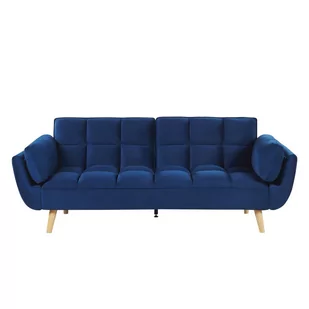 Shumee Shumee Sofa rozkładana welurowa niebieska ASBY 231627 - Sofy i kanapy - miniaturka - grafika 1