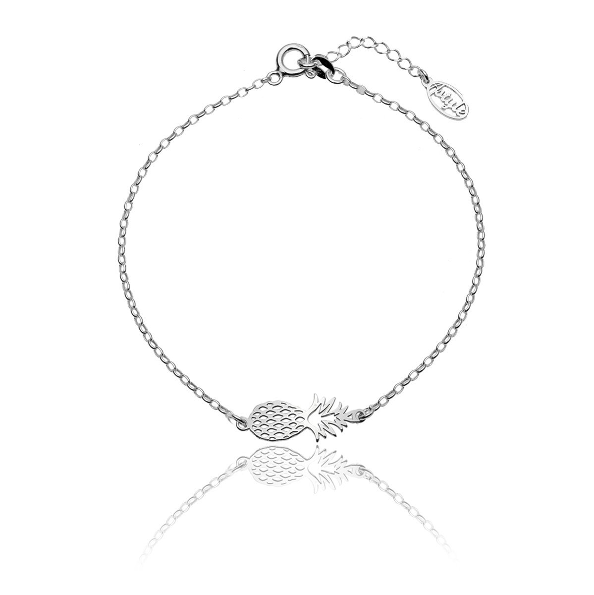 Bransoletka na nogę z ananasem rodowana