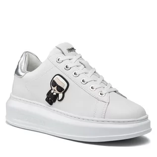 Sneakersy damskie - Sneakersy KARL LAGERFELD - KL62530  White Lthr W/Silver - grafika 1