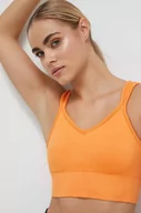 Bielizna sportowa damska - Casall biustonosz do jogi Seamless Rib kolor pomarańczowy gładki - miniaturka - grafika 1