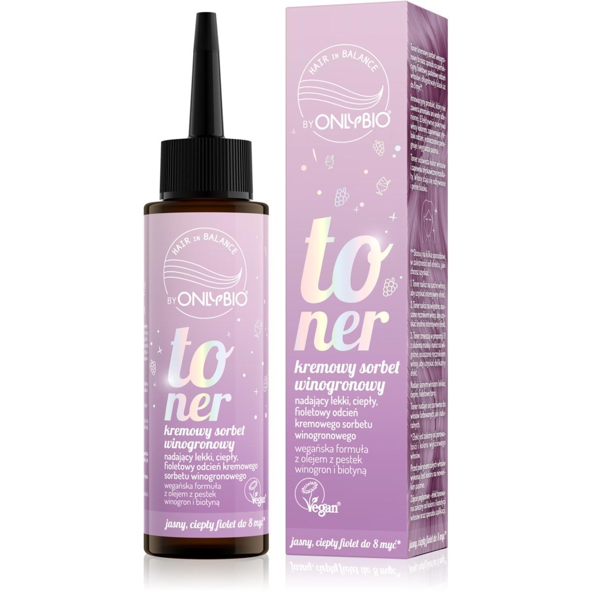 Onlybio Hair In Balance toner do włosów, Kremowy Sorbet Winogronowy 100 ml