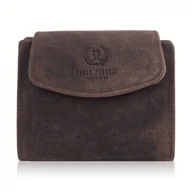 Portfele - Damski Brązowy Skórzany Portfel Paolo Peruzzi Rfid - miniaturka - grafika 1
