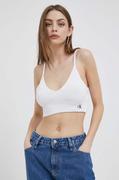 Koszulki sportowe damskie - Calvin Klein Jeans top damski kolor biały - miniaturka - grafika 1