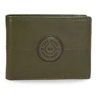 Portfele - Pepe Jeans Cracker Portfel Poziomy z portmonetką Zielony 11,5x8x1 cms Skóra, Zielony, Talla única, Portfel poziomy z portmonetką - miniaturka - grafika 1