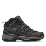 Buty trekkingowe damskie - Trekkingi Salomon X Ultra 360 Leather Mid Gore-Tex L47571100 Szary - miniaturka - grafika 1