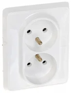 Gniazdka elektryczne - Legrand Gniazdo ścienne CARIVA Podwójne z/u 773618 biały - miniaturka - grafika 1