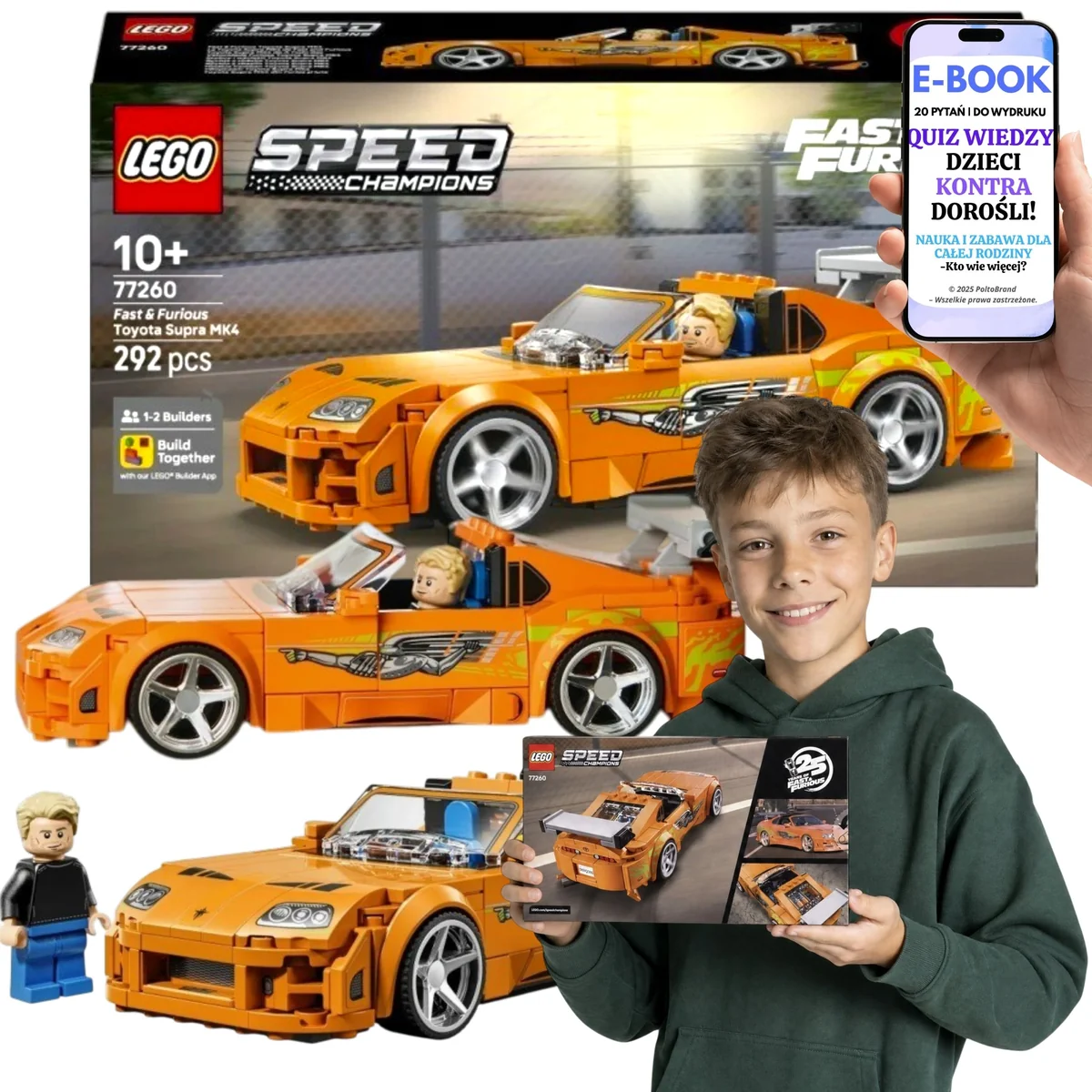 LEGO SPEED CHAMPIONS Szybcy i wściekli Toyota Supra MK4 Na Mikołajki i Boże Narodzenie 77260 Dla Dziecka