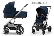 Wózki dziecięce - CYBEX BALIOS S LUX SILVER FRAME 3w1 Ocean Blue - miniaturka - grafika 1