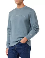 Bluzy męskie - Champion Męska bluza z kapturem American Classics Fall Fleece Big Logo Crewneck, szara, M, szary cynowy, M - miniaturka - grafika 1