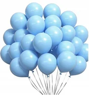 Baby shower i roczek - Balony lateksowe pastelowe błękitne 100szt 25CM dekoracje roczek urodziny - miniaturka - grafika 1