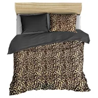 Pościel - pościel z polaru 160x200 + 2 poszewki P 309-11 DUO panterka brąz / popiel - miniaturka - grafika 1