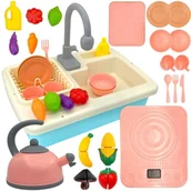 Zabawki AGD - Zlewozmywak 2w1 Kuchnia Kran z Wodą Niebieski Lumarko! - miniaturka - grafika 1