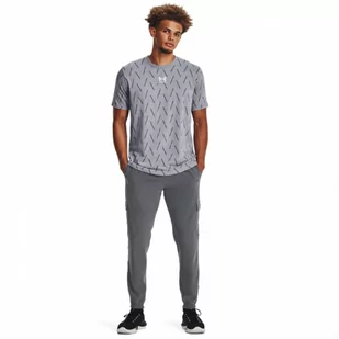 Męskie spodnie treningowe Under Armour UA Stretch Woven Cargo Pants - szare - UNDER ARMOUR - Spodnie sportowe męskie - miniaturka - grafika 1