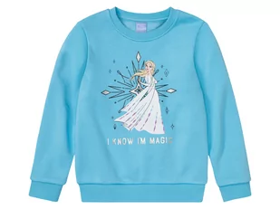 Bluza dresowa dziewczęca z nadrukiem a postacią z bajki (122/128, Niebieski/Kraina Lodu) - Bluzy dla dziewczynek - miniaturka - grafika 1