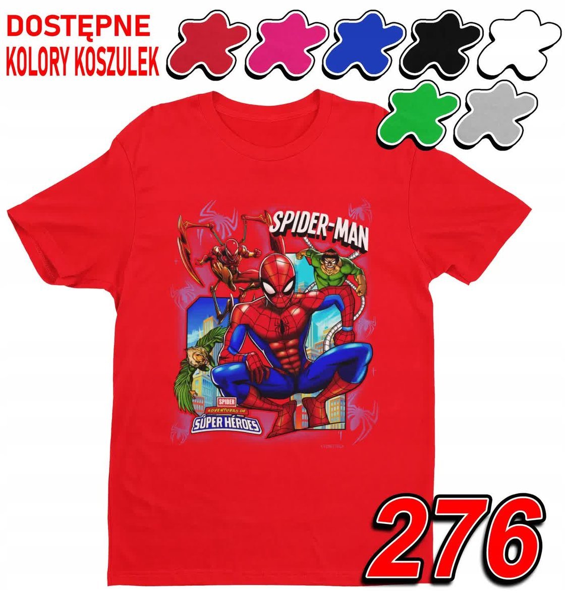 Dziecięca Koszulka T-Shirt Z Nadrukiem Avengers Spiderman Marvel -M 134-140