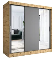 Szafy - Szafa przesuwna dąb artisan + antracyt 200 cm Z2-T03 - miniaturka - grafika 1