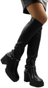 Kozaki Carinii B8574-E50-000-000-E88 Czarne Skóra_TN - CARINII - Kozaki damskie - miniaturka - grafika 1