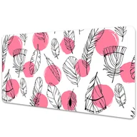 Podkładki na biurko - Podkładka na całe biurko Pióra i kropki 120x60 cm - miniaturka - grafika 1