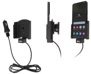 Brodit Uchwyt do Samsung Galaxy S22 z wbudowanym kablem USB oraz ładowarką samochodową - Uchwyty samochodowe do telefonów - miniaturka - grafika 2