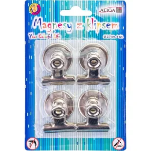 Magnesy z klipsem 4 szt, PH-5113 ALIGA - Spinacze i klipsy do papieru - miniaturka - grafika 1