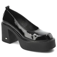 Półbuty damskie - Czarne Półbuty Karino Eleganckie Lakierowane Obuwie Damskie - miniaturka - grafika 1