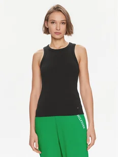 Tommy Hilfiger Top WW0WW38635 Czarny Slim Fit - Koszulki i topy damskie - miniaturka - grafika 1