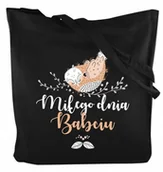 Torby męskie - PREZENT NA DZIEŃ BABCI Torb Bawełniana 38x8x8x42 cm CZARNA 220g UPOMINEK - miniaturka - grafika 1