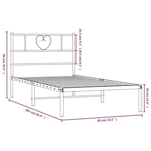 Metalowa rama łóżka z wezgłowiem, biała, 80x200 cm Lumarko! - Łóżka - miniaturka - grafika 10