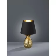 Lampy stojące - Reality Leuchten Ceramiczna lampa stołowa Pineapple, czarno-złota - miniaturka - grafika 1