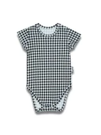Body dla niemowląt - Dziecięce body bawełniane na krótki rękaw w pepitkę białe Nicol,r.68 - miniaturka - grafika 1