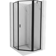 Kabiny prysznicowe - Mexen Mist kabina prysznicowa pięciokątna uchylna prawa 90 x 90 cm, czarna ramka, czarna - 8A8-090-090-70-70-P - miniaturka - grafika 1