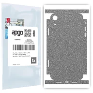 Folie ochronne do telefonów - Folia naklejka skórka strukturalna na TYŁ+BOKI do Apple iPhone XR -  Brokat Srebrny - apgo SKINS - miniaturka - grafika 1