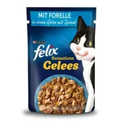 Mokra karma dla kotów - Felix Sensations w galarecie Pstrąg i szpinak 52x85 g - miniaturka - grafika 1