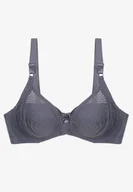 Biustonosze - Granatowy Biustonosz z Ażurowym Wzorem na Ramiączkach z Regulacją i Haftkami Dimirria - Renee - miniaturka - grafika 1