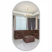 Lustra - LUSTRO OWALNE SREBRNE W RAMIE ŁAZIENKOWE 115x50 CM - miniaturka - grafika 1