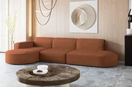 Narożniki - Designerski Narożnik, Sofa w kształcie litery L MODENA, tkanina Poso Miedziany Lewy - miniaturka - grafika 1
