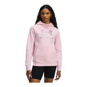 Bluzy damskie - Bluza damska Under Armour Rival Fleece Shimmer Hoodie Prime Pink XS - miniaturka - grafika 1