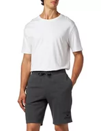 Spodenki męskie - Emporio Armani Męskie spodnie dresowe Bermuda Iconic Terry, Black Melange Grey, S - miniaturka - grafika 1