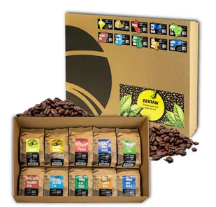 Zestaw Prezentowy Caveres 10 KAW ŚWIATA Kawa ziarnista 2,5kg - Zestawy upominkowe - miniaturka - grafika 1