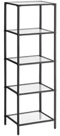 Półki do salonu - Czarny metalowy szklany regał z 5 półkami w stylu loft - Linas 3X - miniaturka - grafika 1