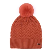 Czapki damskie - Damska czapka o splocie w jodełkę - miniaturka - grafika 1