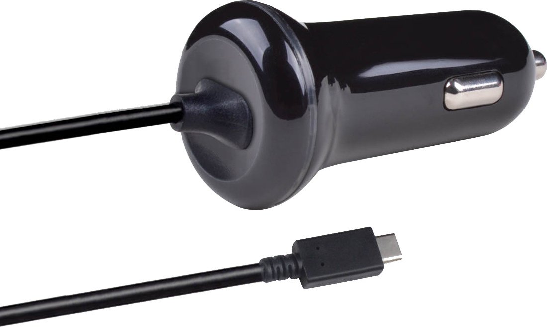 2GO Ładowarka Samochodowa 12V/24V - czarna USB Type-C 3.1 3000mA