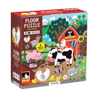 Mudpuppy Puzzle podłogowe Farma z unikalnymi kształtami 25 elementów 2+ - Puzzle - miniaturka - grafika 1