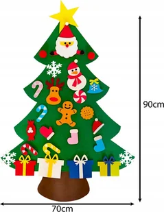 Choinka z filcu z ozdobami 24856 - Zabawki kreatywne - miniaturka - grafika 1
