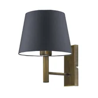 Lampy ścienne - Lysne Kinkiet IZMIR stelaż czarny abażur grafitowy 8890646 - miniaturka - grafika 1