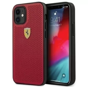 Ferrari FESPEHCP12SRE iPhone 12 mini 5,4" czerwony/red hardcase On Track Perforated - Etui i futerały do telefonów - miniaturka - grafika 1